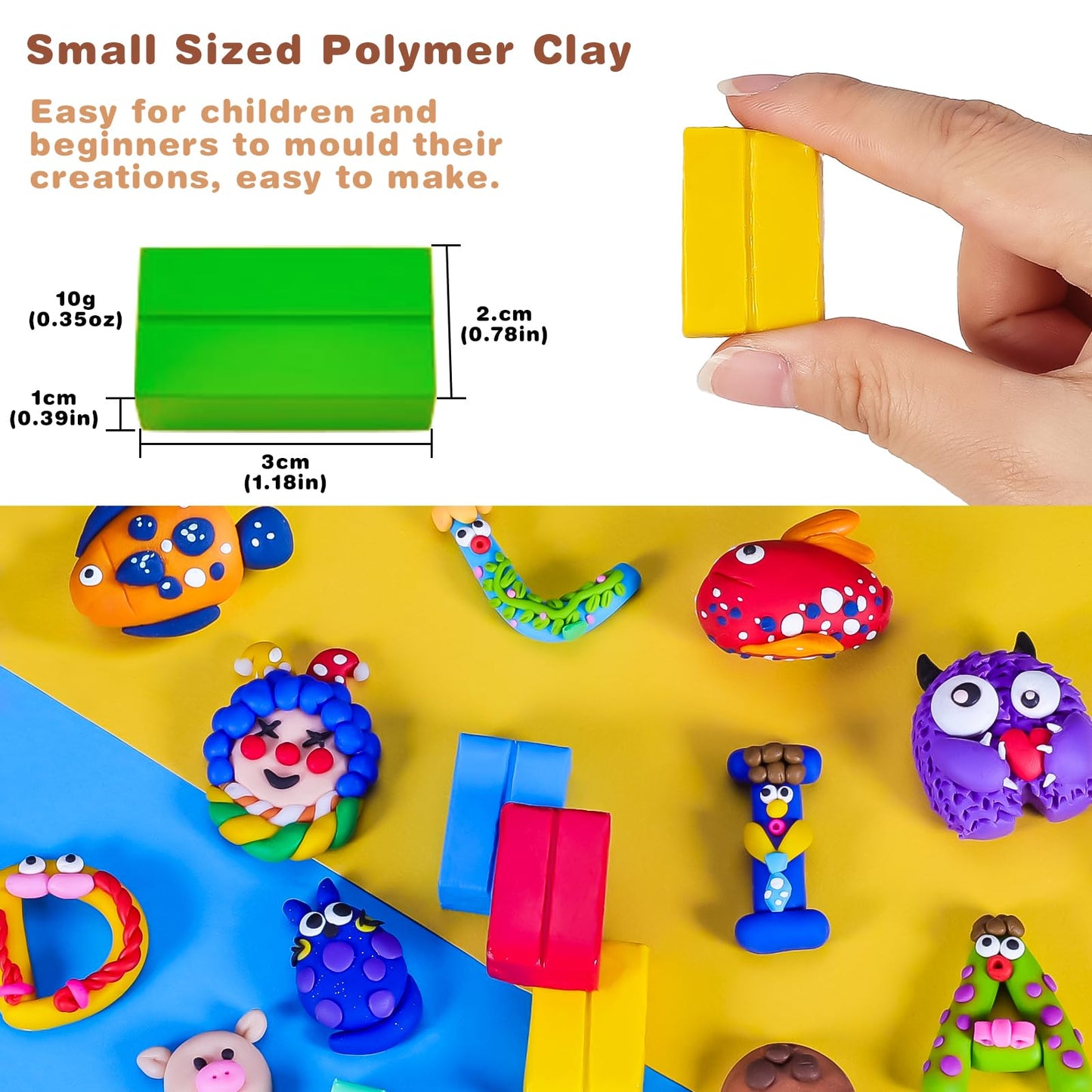 CiaraQ Polymer Clay Kit, Mini Modeling Clay Set for Kids/Beginners/Artist, 100 Colors