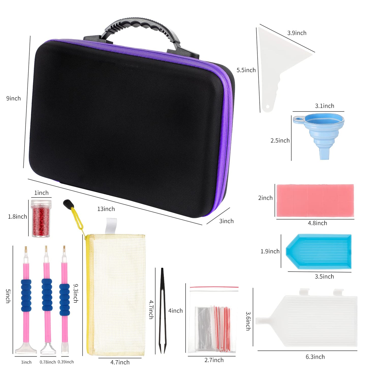 Douorgan Diamond Painting Storage Containers 60 Slots Accessories and Tools Portable Diamond Painting Organizer Shockproof Diamond Art Storage Case Jewelry Beads Storage Box
