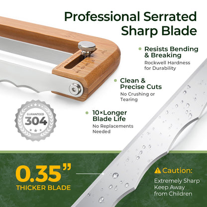 keechee Bread Pilot Adjustable Bread Knife – Upgraded Bread Slicer for Homemade & Sourdough Loaves, Serrated Stainless Blade with Precision Thickness Guide, Gift for Artisan Bakers