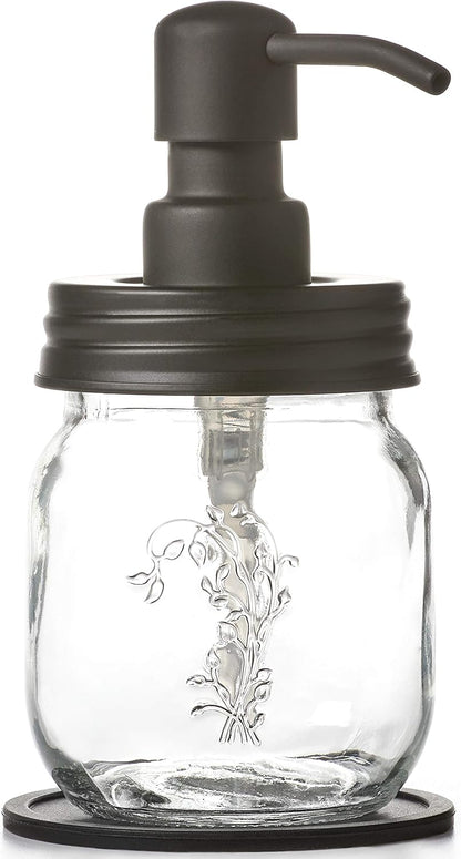 12oz 2pk 12oz) Black Mason Jar Soap and/or Lotion Dispensers for Hand Sanitizer, Liquid Soap or Hand/Body Lotion