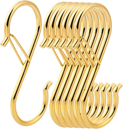 Ultimate Hanging Hooks Set, 3.55inch Gold S Hooks for Heavy Duty Hanging, Ideal for Plants, Baskets