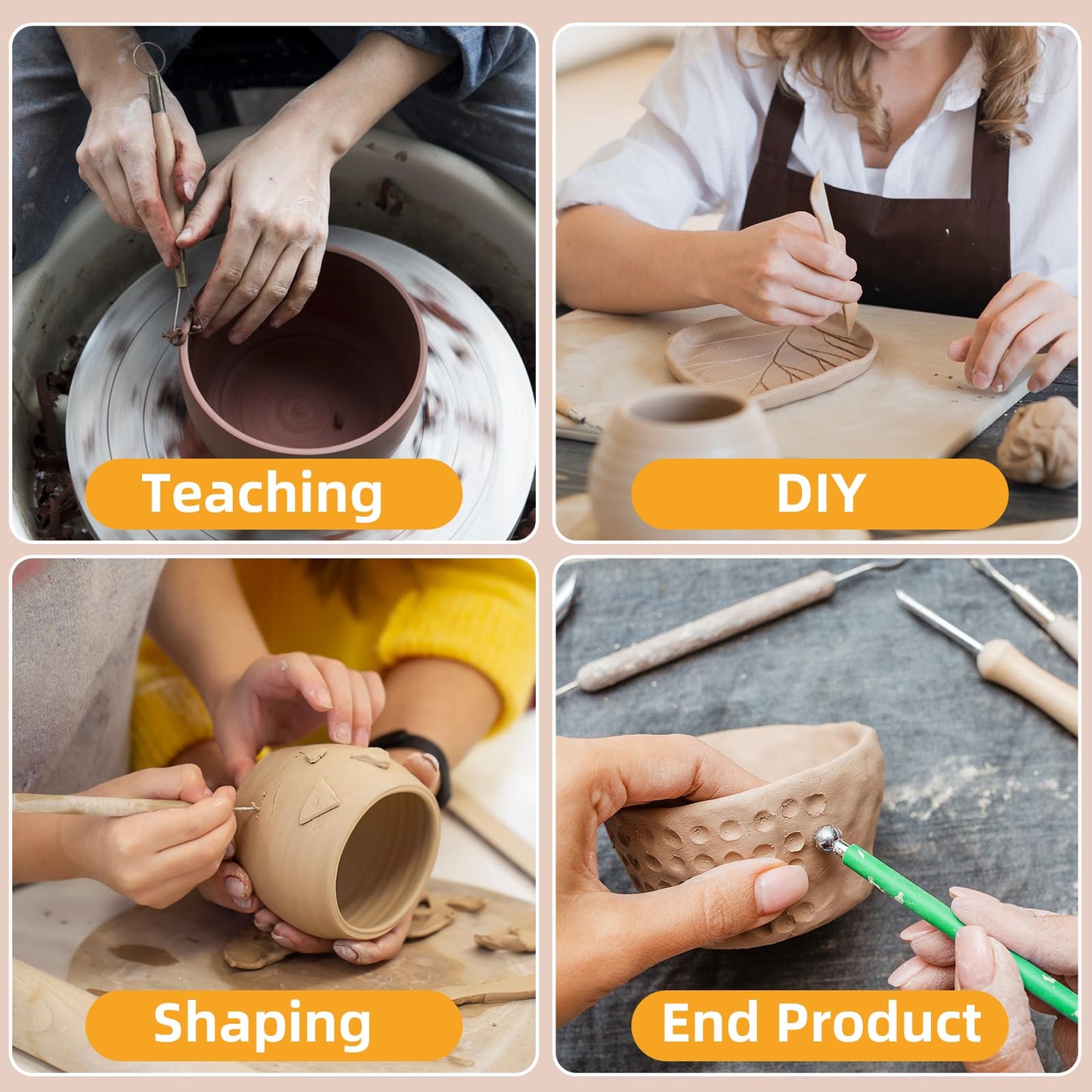 36 PCS Clay Tool, Clay Sculpting Tools Kit, Pottery Tools Can be Used for Stippling, Carving, Molding, and Shaping Clay Crafts, for Beginners, Hobbyists, Artists