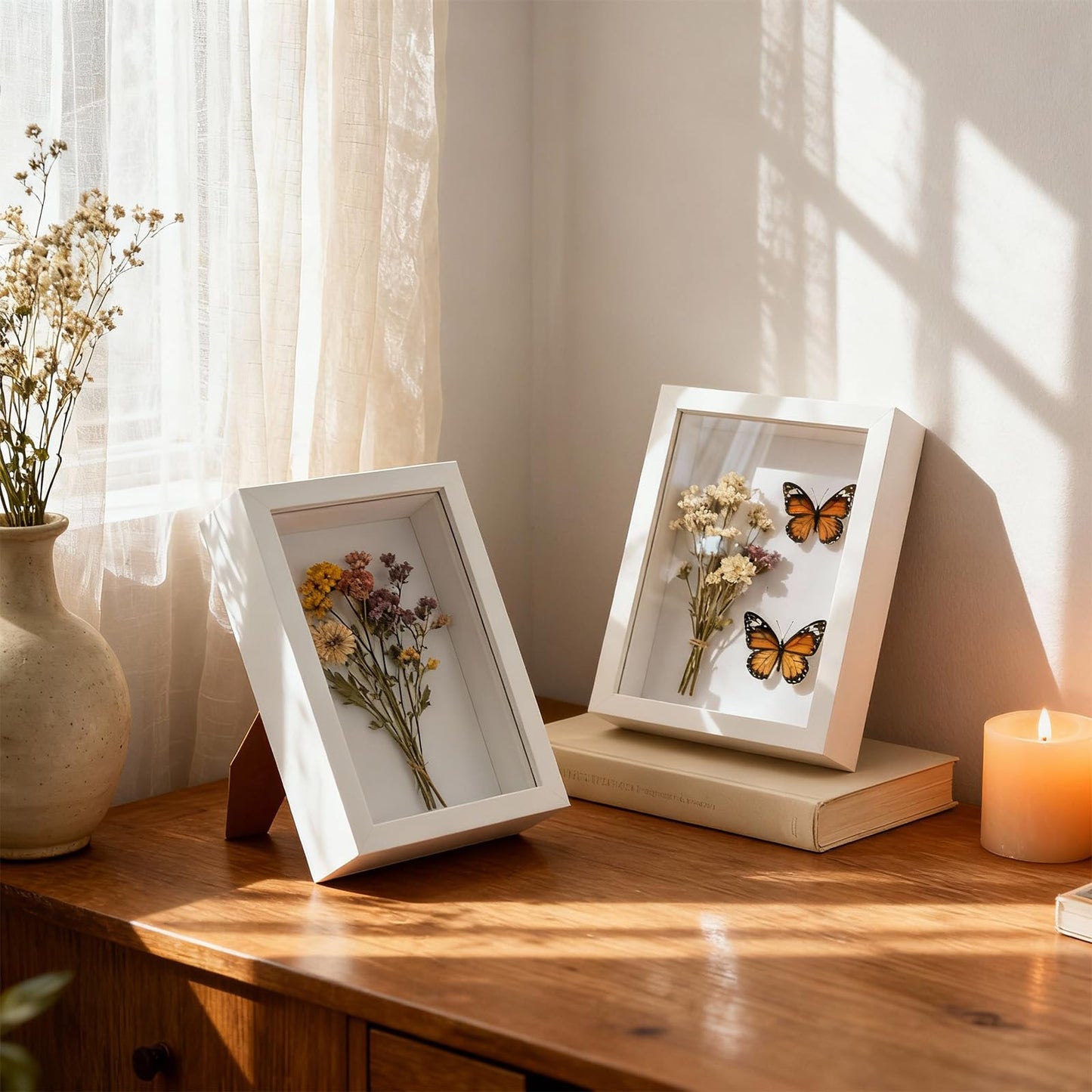 SHENLIU 12 Pack 4 x 6 Inches Shadow Box Frame, Small Wood Frame Memory Display Cases,1.2in Depth Picture Frames Case for Dried Flowers, DIY Craft, Memorabilia, Medals and Photos, White