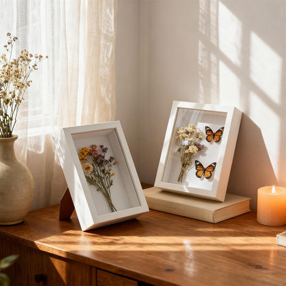 SHENLIU 12 Pack 4 x 6 Inches Shadow Box Frame, Small Wood Frame Memory Display Cases,1.2in Depth Picture Frames Case for Dried Flowers, DIY Craft, Memorabilia, Medals and Photos, White