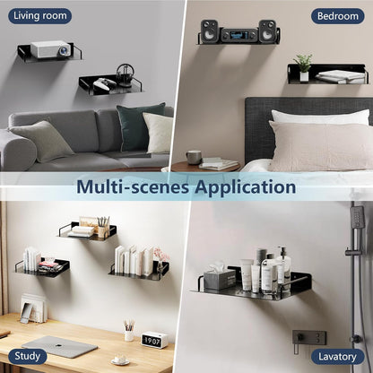 Floating Shelves for Projector, Metal Wifi Router Shelf, Wall Mount for Cable Box, DVD Player, TV Box/Game Console
