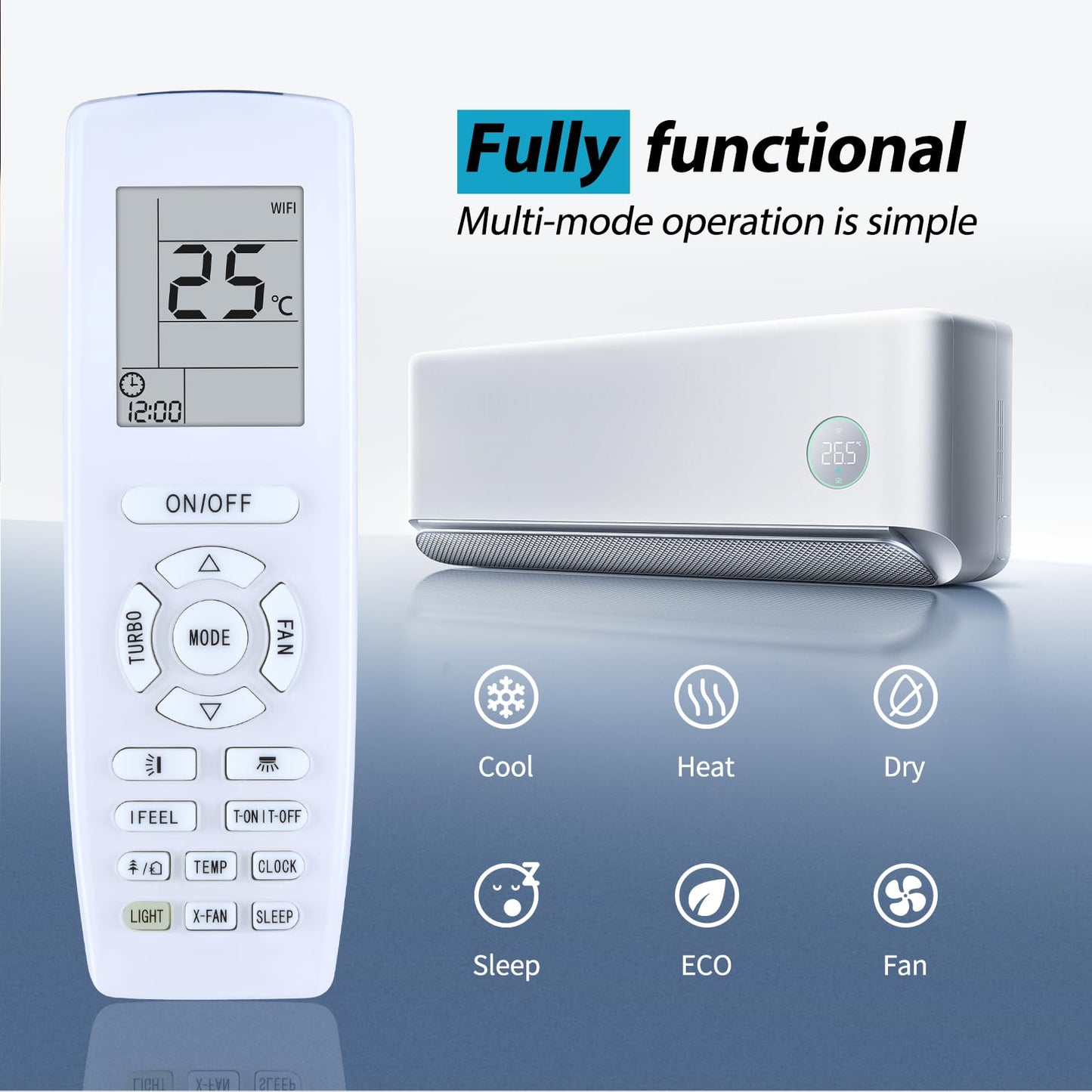 ZWP YAP1F Replace Remote Control for GREE A/C Air Conditioner YB1F2 YB1FA YAP1FF GWHART12SA GWHART09SA GWART12SA GWART09S GWART12S GWART18S GWART24S GWART36S2 GWHART36S2 GWHART09S GWHART12S GWHART18S