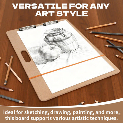 2pcs 18" x 24" Artist Sketch Tote Board, Lightweight Hardboard Drawing Board with Clips and Handle for Art, Sketching, Travel, Classroom,Studio or Field Use