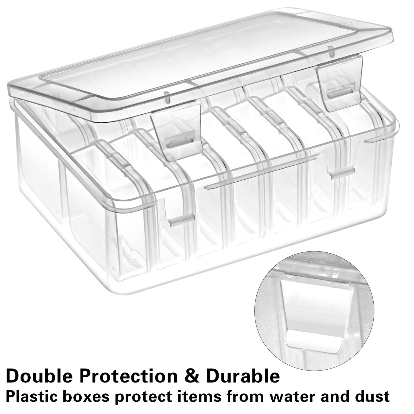 Mathtoxyz Small Bead Organizers, 45 Pieces Plastic Storage Cases Mini Clear Bead Storage Containers Transparent Boxes with Hinged Lid and Rectangle Clear Craft Supply Case