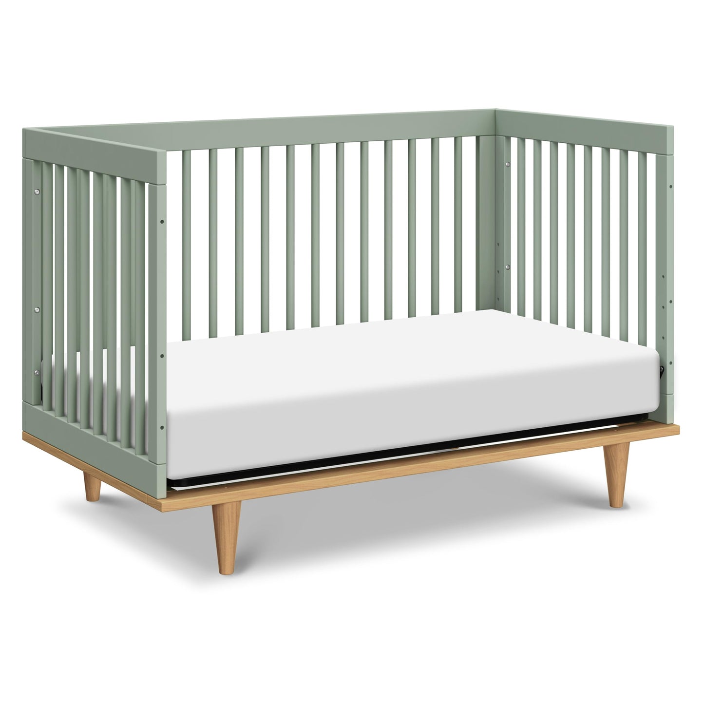 Davinci Marley 3-in-1 Baby Crib Convertible to Toddler Bed & Daybed - Easy to Assemble Wooden Crib - GREENGUARD Gold Certified - 4 Adjustable Heights - Conversion Kit Sold Separately, Light Sage