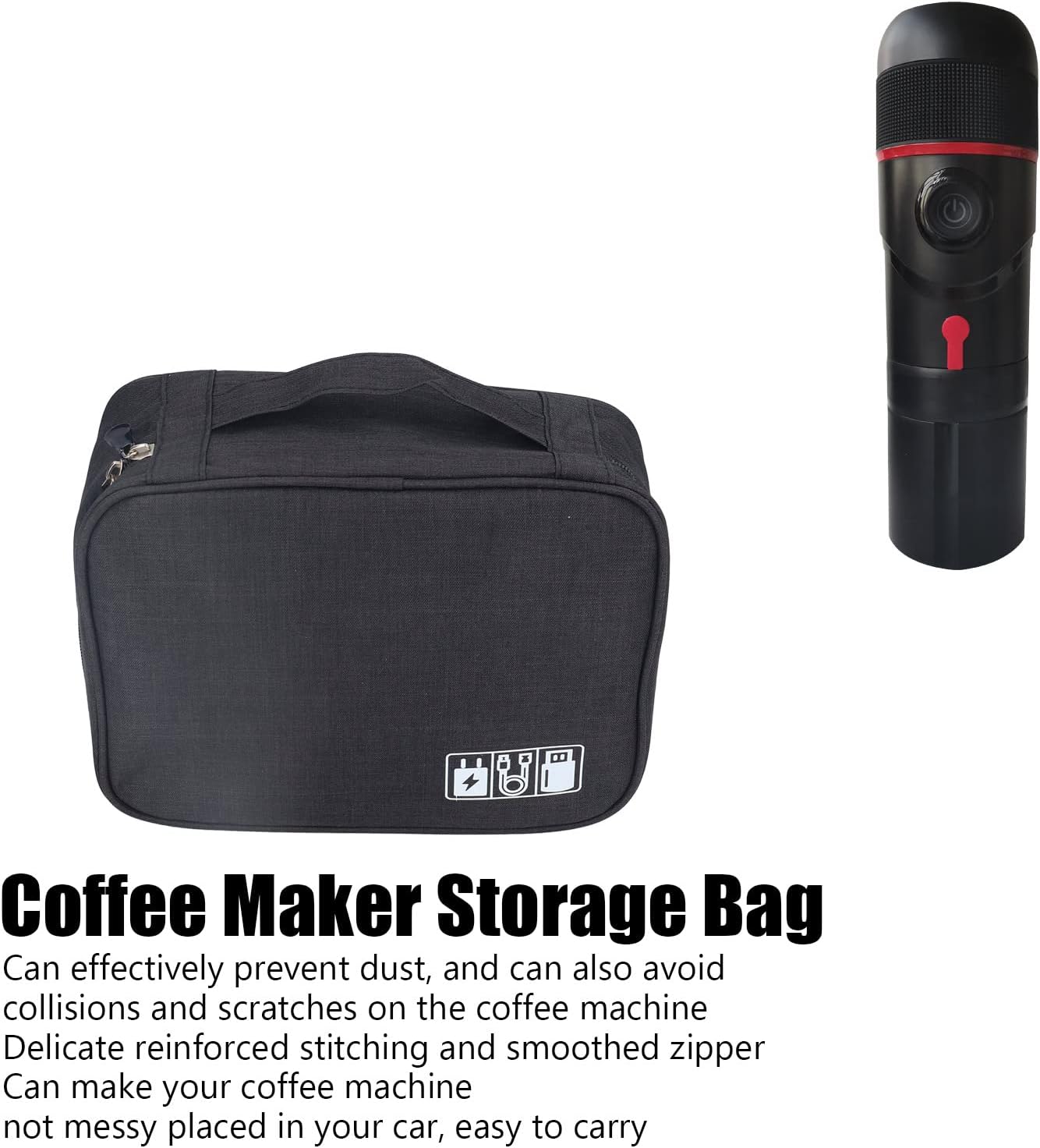 Pssopp Coffee Maker Bag, Portable Waterproof Storage Case for Coffee Machine and Capsules, Dustproof Tote Bag