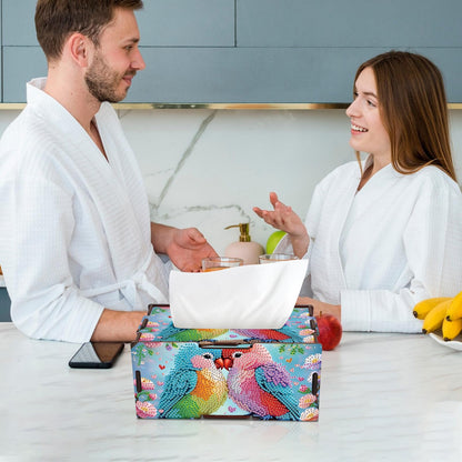 DIY Diamond Painting Tissue Box kit, Bird Shaped Tissue Box with Pull-Out Opening, Suitable for Home and Office Decoration, Ideal as a Handmade Art Gift for Adults