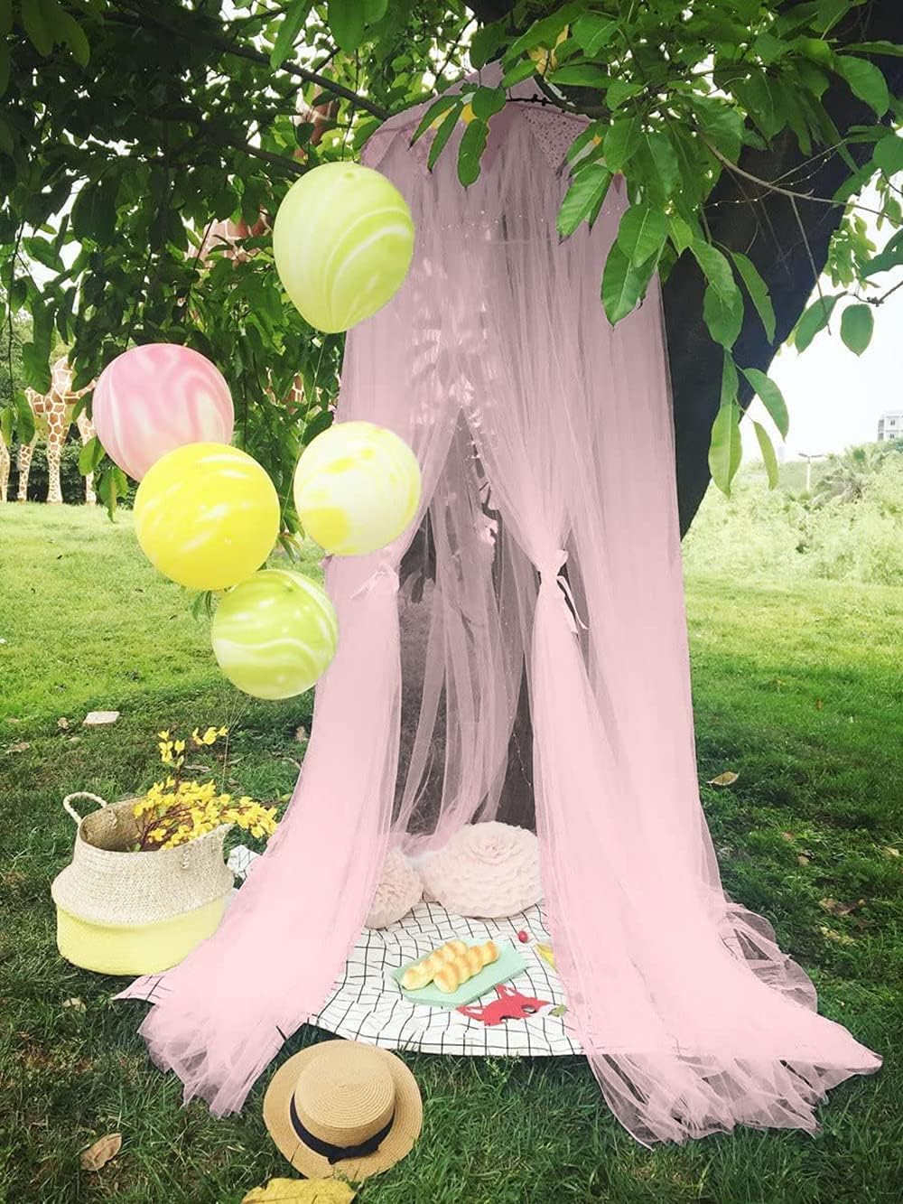 ESUPPORT Dome Princess Bed Canopy Round Lace Mosquito Net Play Tent Hanging House Decoration Netting Curtains
