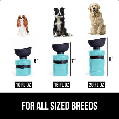 GORILLA GRIP Dog Water Bottle, Portable Water Bowl Dispenser for Dogs, 20 oz Leak Proof Pet Travel Squeeze Bottles, Food Grade Silicone, to Go Puppy Essentials, Hiking Camping Trip Accessories, Black