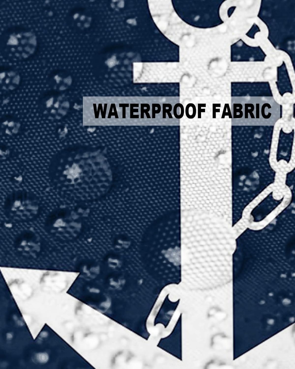 Waterproof Pillow Covers for Couch, Set of 2 Throw Pillow Cases, Nautical White Anchor Navy Blue Red Decorative Cushion