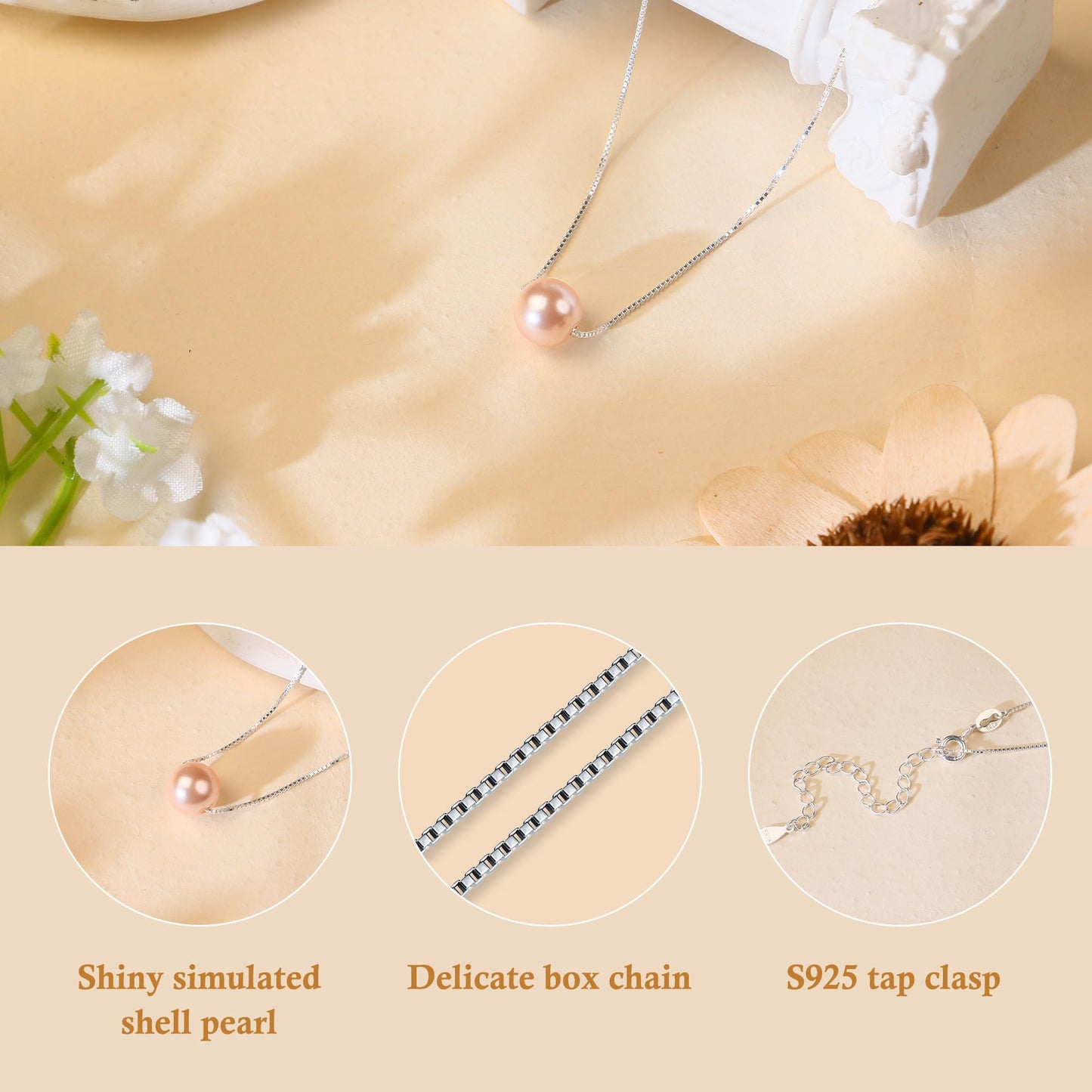 Sereney 10 Year Old Girl Birthday Gifts, Sterling Silver Pink Pearl Necklace as Gifts for 10 Year Old Girl, 10th Birthday Gifts for Girll Adjustable Length Double Digits Birthday Gril Trendy 2025