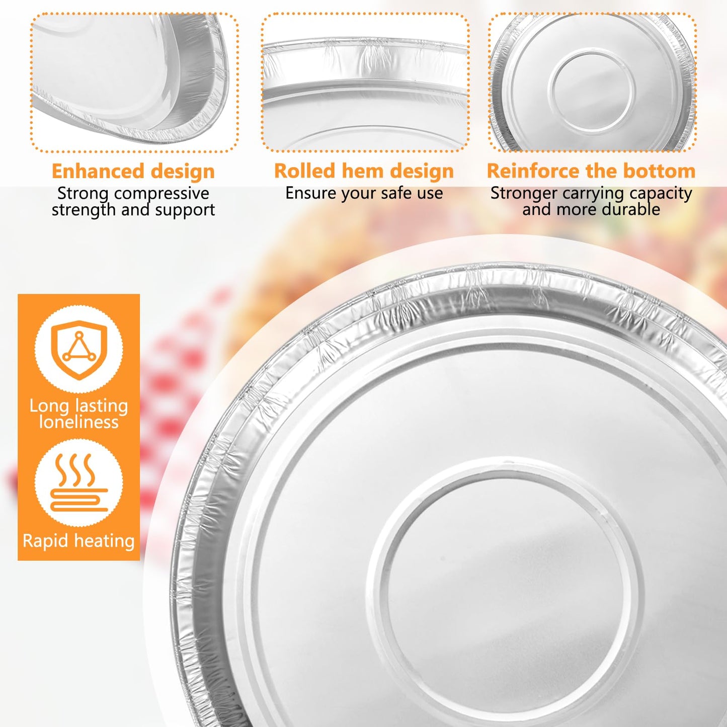 FMOACEN 20 Pcs Disposable Pizza Pans 12 Inch Round Aluminum Pizza Pans Disposable Foil Bakeware Serving Trays Oven Safe for Baking Pizzas Chocolate Cookie Cakes Party Activities Decorations