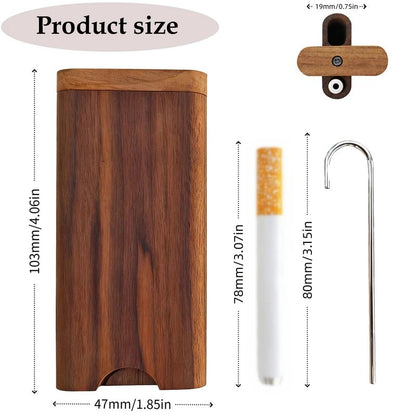 MXZFFF One Hitter Box,Handmade Wooden Storage Box,Portable Storage Box,Natural Decorative Box with Lid, For DIY Handmade Art Decorations,Souvenir,Gift (Walnut)