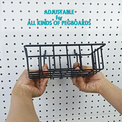 G.CORE Pegboard Bins Baskets Organizer with Peg Board Hooks Cups - 16 Pack Peg Accessories Fit 1/8" & 1/4" Pegs - Black Holders & Hangers for Garage Craftroom Tool Hanging Display Storage Organization