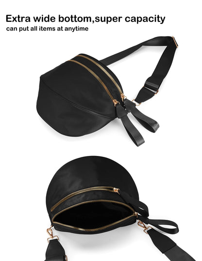 Spacious Nylon Crossbody Bag Bum Bag Handbags Wallets Purses Trendy Shoulder Bag for Women
