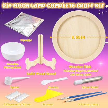 HCHILDHOOD DIY Moon Lamp Night Light Kit, Make Your Own Moon Lamp with Colourful RGB Light Arts and Crafts for Kids Ages 3-12, Creative Activity Birthday Gifts for 3-12 Year Olds Boys Girls