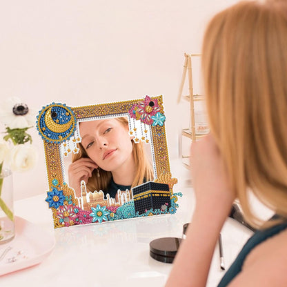 5D DIY Diamond Painting Kit Acrylic Material DIY Special Shape Diamond Art Mirror Kit, Craft Set with Tools and Accessories for Home Decoration, Good Gift for Handmake Lovers