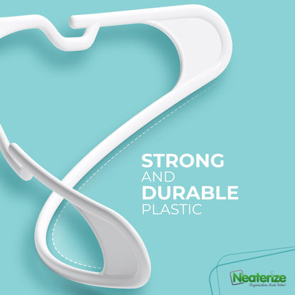 NEATERIZE Clothes Hangers 16 Pack White - Plastic Hangers - Ganchos Colgar Ropa