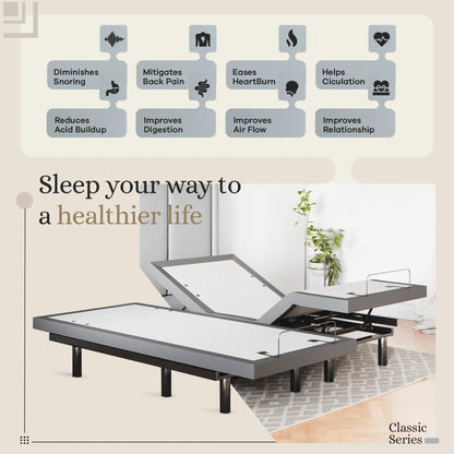 Sven & Son Classic Adjustable Bed Base, Head and Foot Lift, Massage, Under-Bed Lights, USB, Memory, Zero Gravity Smart Frame - Split California King
