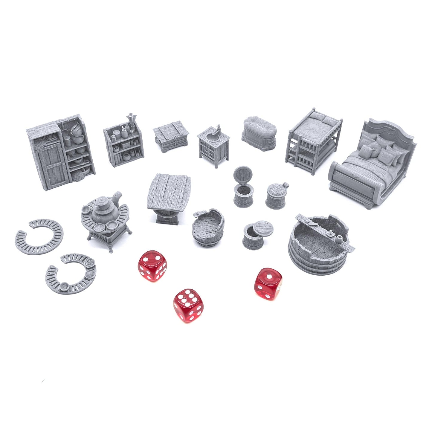 EnderToys City Furnishings by Printable Scenery, 3D Printed Tabletop RPG Scenery and Wargame Terrain 28mm Miniatures