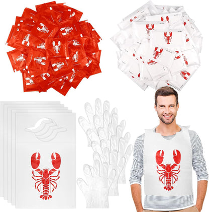 200 50 50 100 Umigy Pcs Disposable Adults Crawfish Lobster Bibs Boil Seafood Party Supplies Include Lobster Bibs Bulk