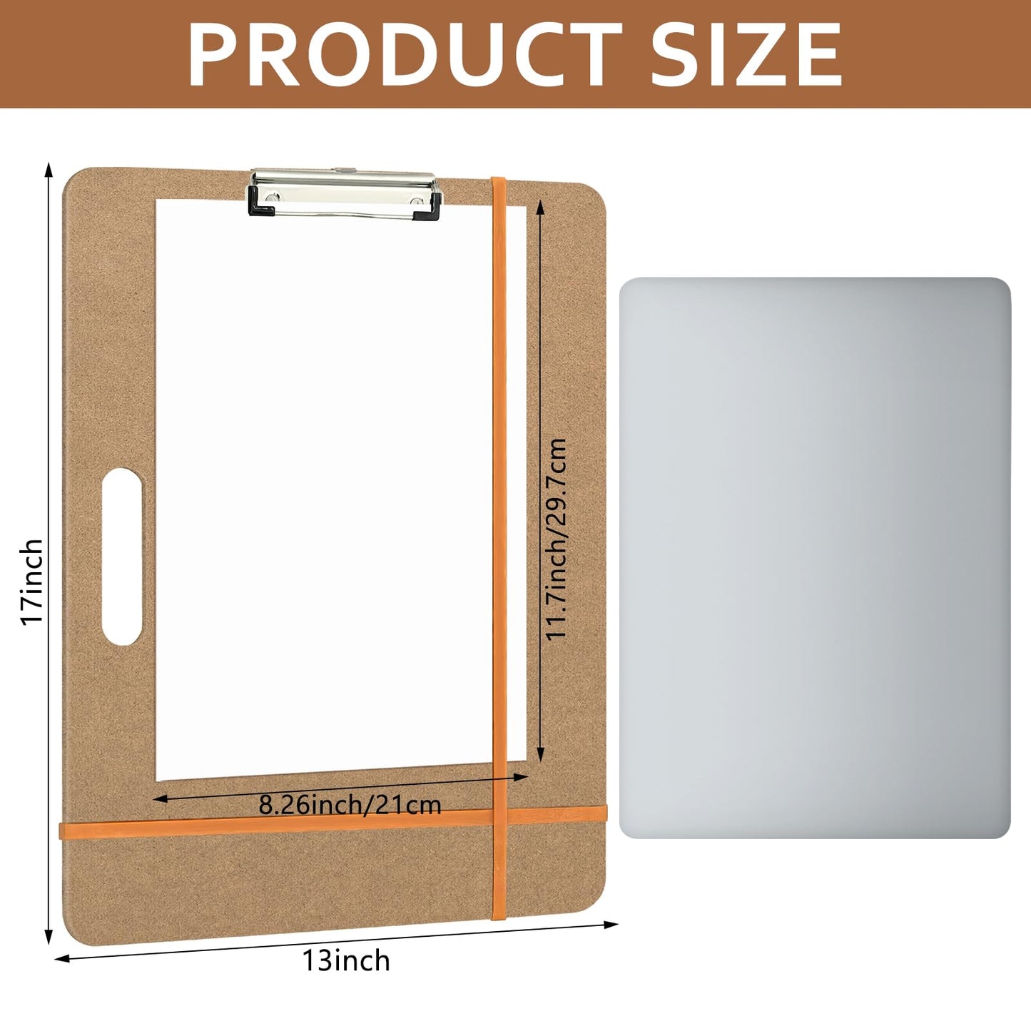 Drawing Board 13x17 Sketch Board with Handle, Portable Wooden Art Clipboard with Sturdy Clip and Rubber Bands, Lightweight Drafting Board Fits in Artists Tote for Sketching, Drawing & Painting
