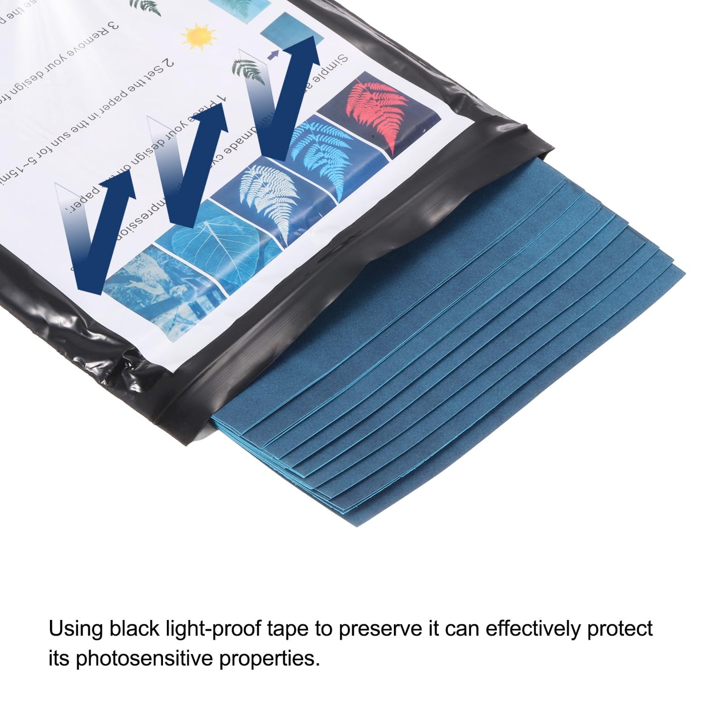 MECCANIXITY Cyanotype Paper,12 Sheet Sun Print Kit High Sensitive Sun Blue Crafts Paper with Acrylic Board for Adults DIY Project Art,8.5x11.6 Inch (A4)