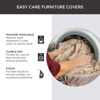 SureFit Scroll Dining Chair Slipcover - Long Skirt and Back Ties, Full Length Relaxed Fit High Back Chair Cover