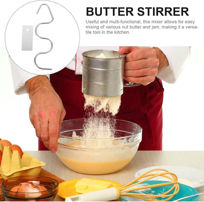 DOITOOL Stainless Steel Stirrer Mixer Set for Peanut Butter, Manual Nut Butter Stirrer Hand Blender