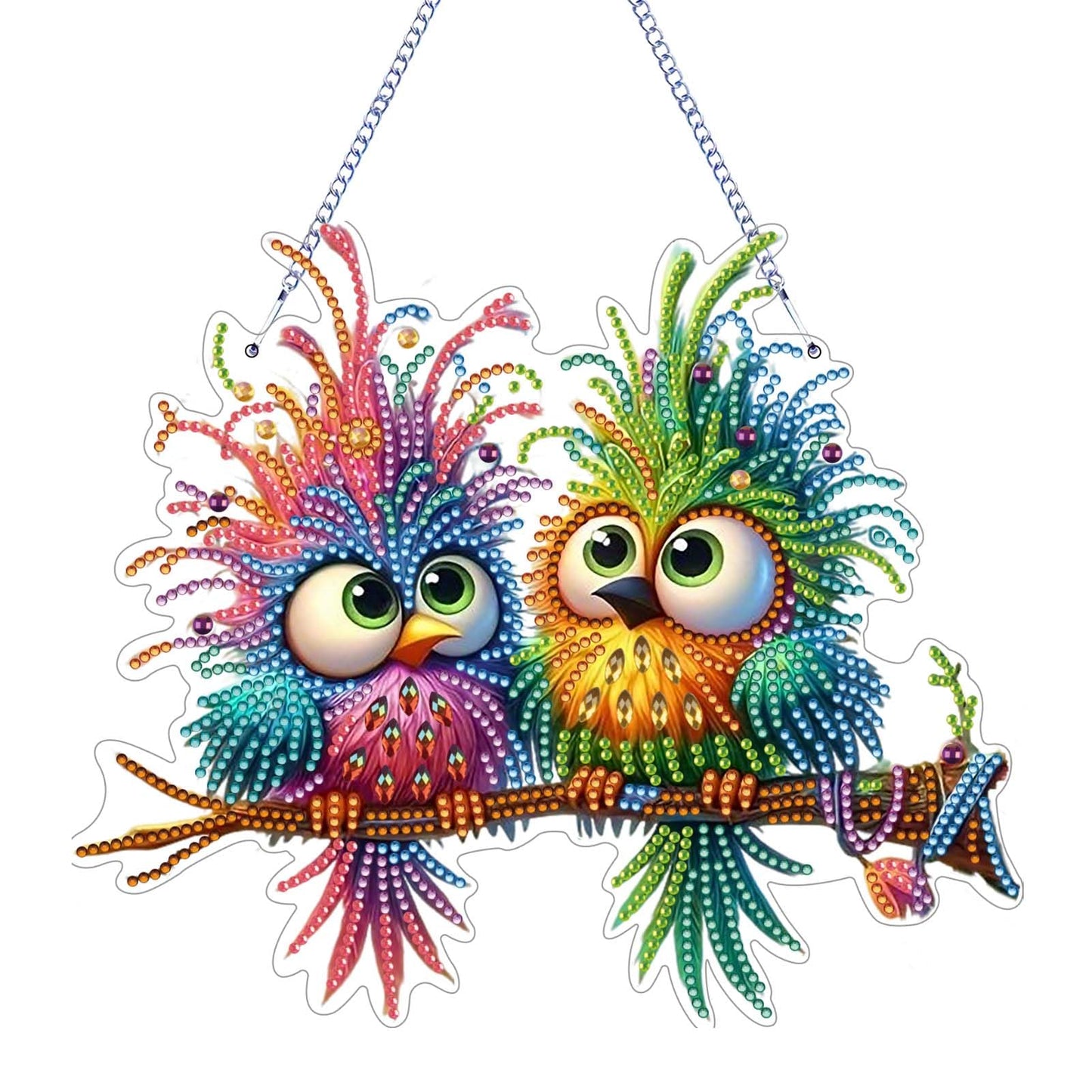 TSRUVYL Bird Diamond Art Painting Kit, Hanging Double Sided Diamond Art Suncatchers Window Pendants, Cute Diamond Painting Crafts Gift, DIY Special Shaped Gem Wall Ornament for Adults(Colorful-Bird)