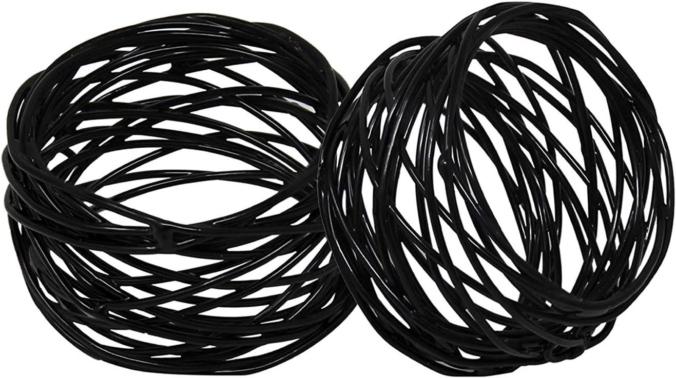 Kaizen Casa Handmade Black Napkin Rings Set of 12, Metal Mesh for Weddings and Dinner Parties