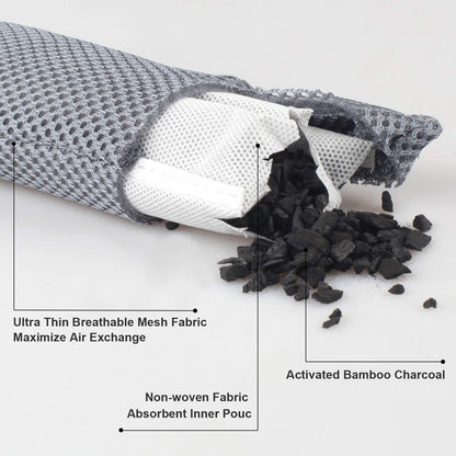 12 Pack Charcoal Shoe Deodorizer Bags inserts, Shoe Odor Eliminator,Drawer Deodorizers, Activated Charcoal Odor Absorber for Gym Bag, Car, Pet, Closet