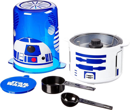 Star Wars R2-D2 Stir Popcorn Popper from Select Brands - Countertop Machine with Non-Skid Feet & Nonstick Surface - Home Kitchen Appliance for Popcorn - Electric Maker with Kernel Scoop & Oil Spoon