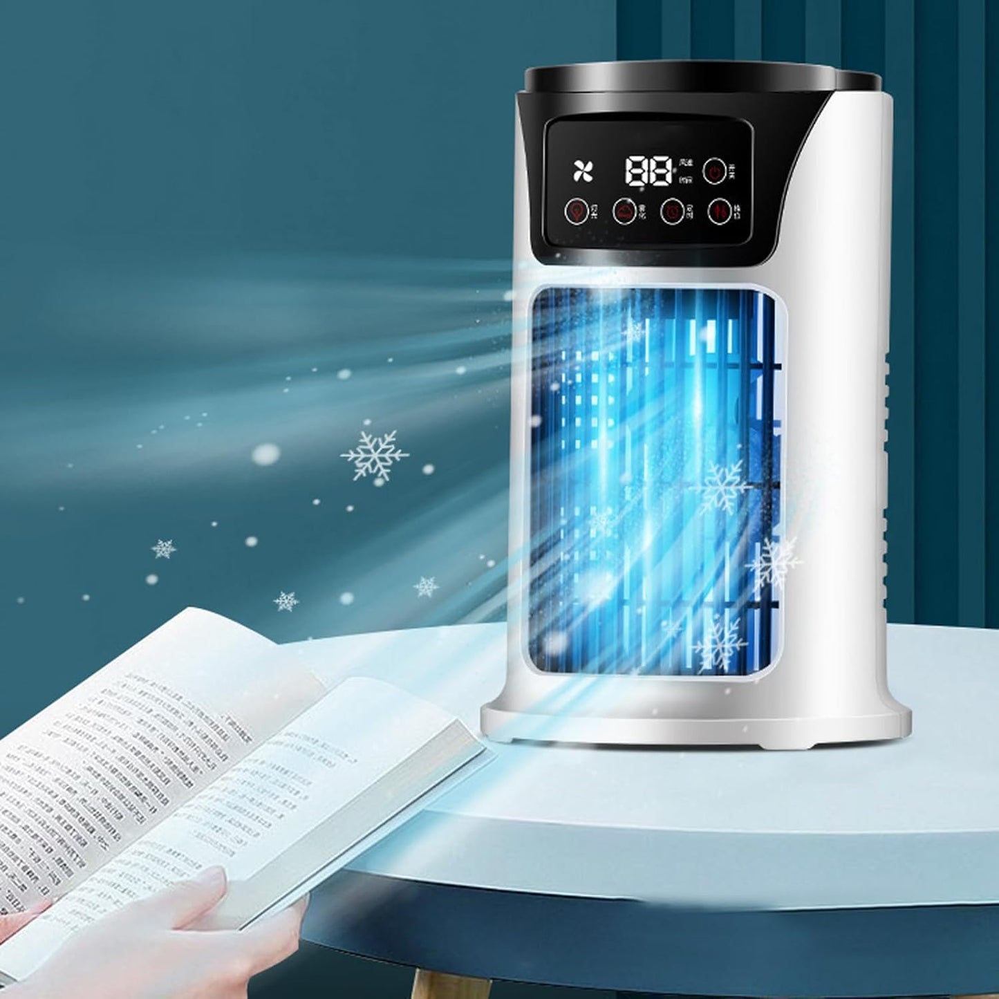 Portable Air Conditioners Fan, Evaporative Air Cooler with 3 Cool Mist, 6 Speeds & 6H Timer for Bedroom, Office, Camping