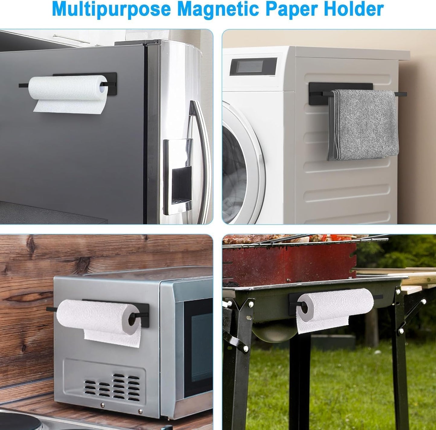 Paper Towel Holder, Magnetic Paper Towel Holder for Fridge, Toilet Paper Roll Holder Magnet Towel Rack Wall Mount