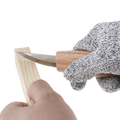 Omninmo Wood Carving Tools Set for Spoon Carving, Basic Detailed Carving Woodworkers Roll Leather Strop and Polishing Compound Hook Sloyd Detail Knife Left-Handed Spoon Carving Knives(with Gloves)