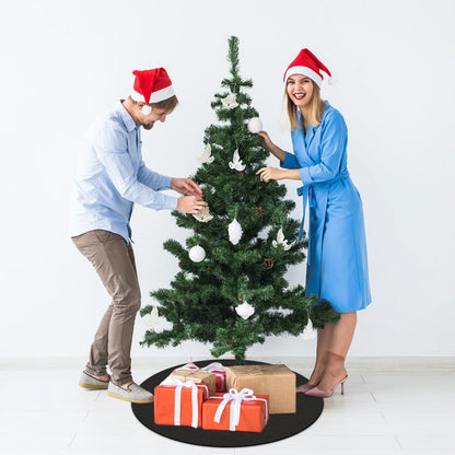 Sibosen 30" Christmas Tree Stand Mat Black Non-Slip Felt Christmas Tree Mat Tree Floor Protector from Spills Scratches Christmas Home Decor for Winter Xmas Holiday Under Tree to Protective Floor