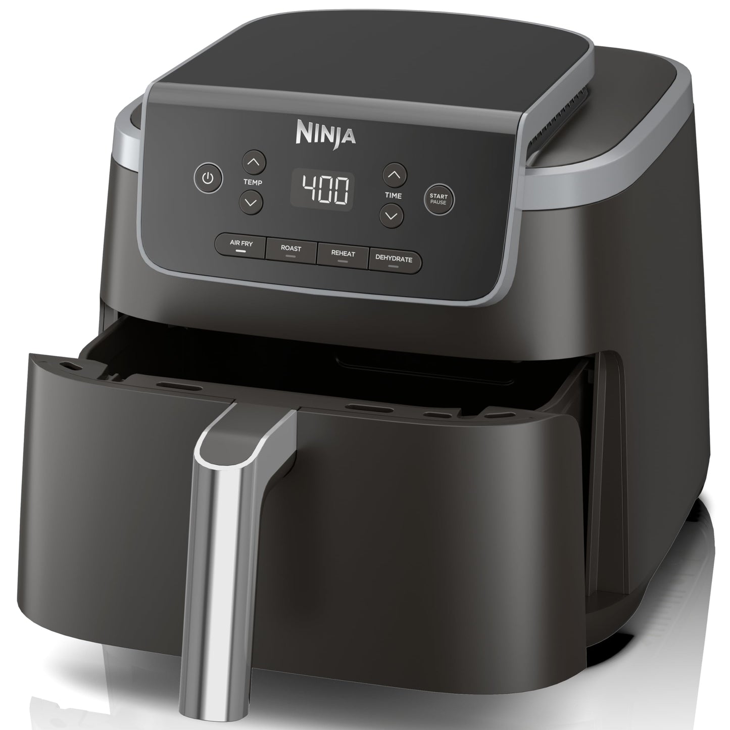 Ninja | Air Fryer | 4 QT Capacity | 4-in1 Roast, Crisp, Roast, Reheats, & Dehydrates | Dishwasher Safe Parts | Includes 20 Easy & Healthy Recipes | Compact | Grey | AF101