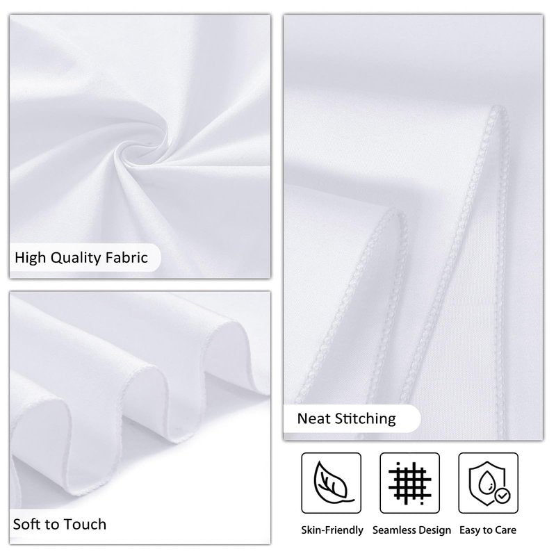 Heneger 8 Pack White Round Tablecloth 120 Inch White Table Cloth Stain and Wrinkle Resistant Reusable and Washable Polyester Fabric Table Covers for Buffet Wedding Party and Banquet