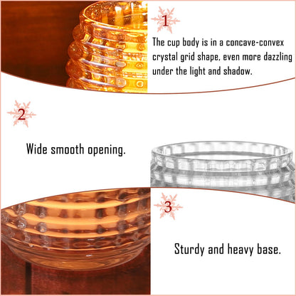 TkoYuHm 2 Pack Crystal Clear Glass Votive Candle Holders for Home Decor Round Bubble Tea Light Holder for Valentine’s Day Table Centerpiece Wedding