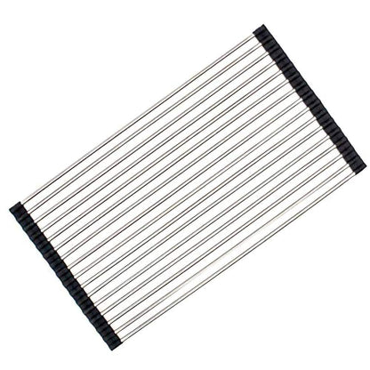 Ahyuan Roll up Dish Drying Rack Over The Sink Kitchen Roll up Sink Drying Rack Portable Dish Drainer Foldable Dish Drying Rack (Warm Gray, 17.8''X17'')