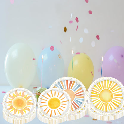 METIXOZE 80ps First Trip Around the Sun Decorations Boho Sun 1st Birthday Paper Plates Boho Sunshine Hippie Party Plates for Sunshine Baby Shower Party Supplies