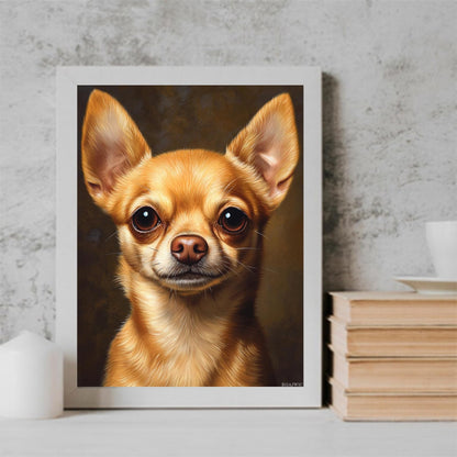 RGAJWIC DIY Chihuahua Dog Diamond Painting, Full Round Drill Kits Mosaic Art for Adults Festival Gift 12x16 Inch Relax and Home Wall Decor Chihuahua