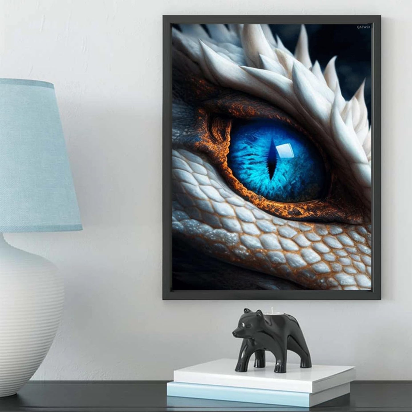 5D DIY Diamond Painting Kits Full Drill, Diamond Painting Kits Art, Animal Diamond Art, Mystic Dragon Eyes Diamond Painting Craft for Home Office Wall Decor 12x16 inch
