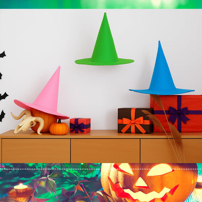 Geyoga Halloween Witch Hat Costume Accessory Women Fairy Adult Wizard Hats with Tulle Fabric for Halloween Party Cosplay Decoration