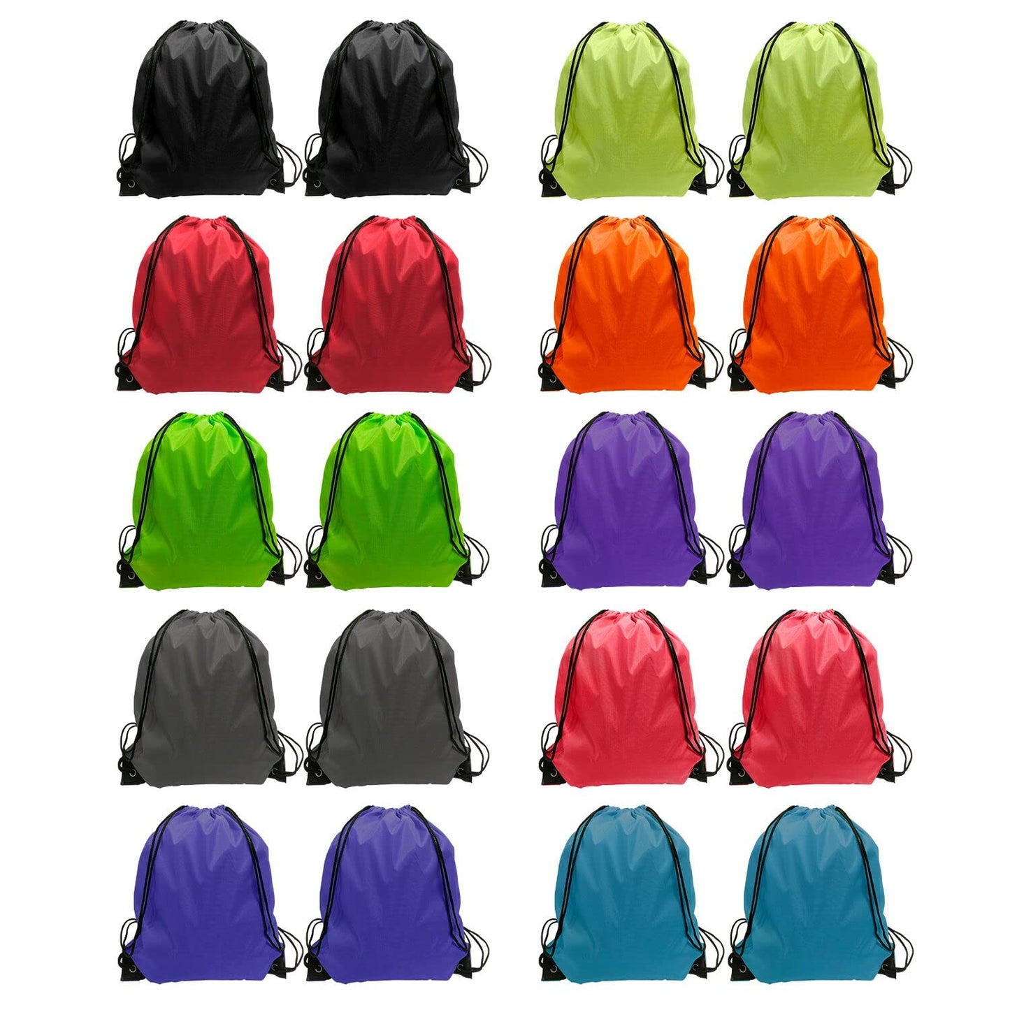 GoodtoU Drawstring Backpack Bulk, 60 Pcs Draw String Bags Cinch Bag Drawstring Gym Bag Sackpack Drawstring Bags for Women Men, 10 Colors